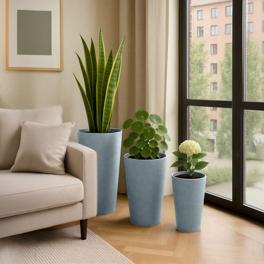 3er Set Pflanzkübel rund 3