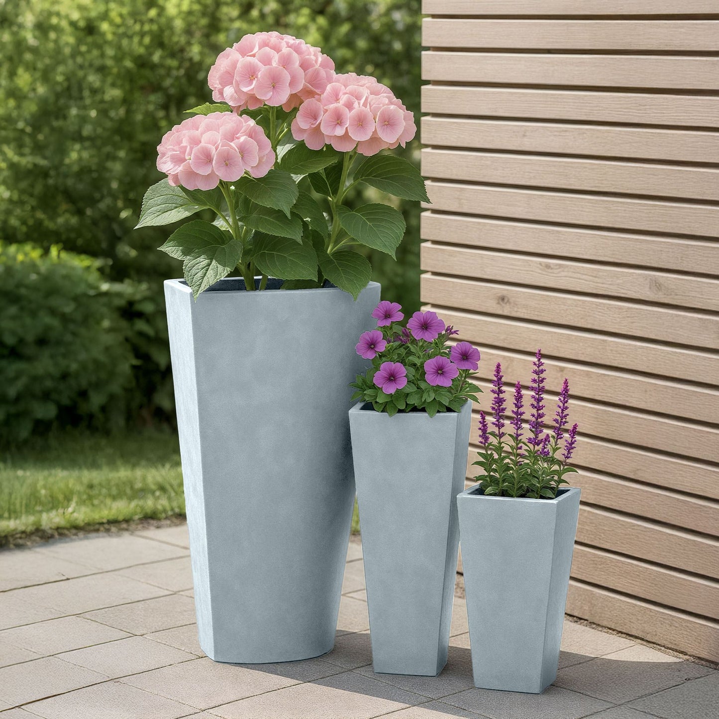 3er Set Pflanzkübel quadratisch 2