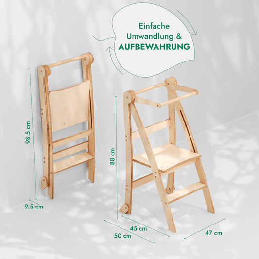 Holz Lernleiter Montessori: Hocker für Kinder - Treckerflickershop