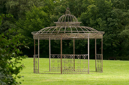 Luxus Pavillon Romantik V2 rund 350 cm antik braun