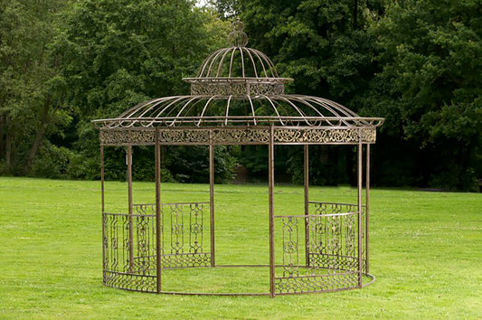 Luxus Pavillon Romantik V2 rund 350 cm antik braun