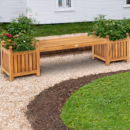 Teakbank Boston Sitzbank Garten Terrasse Balkon Wetterfeste Holzbank Ganzjährig