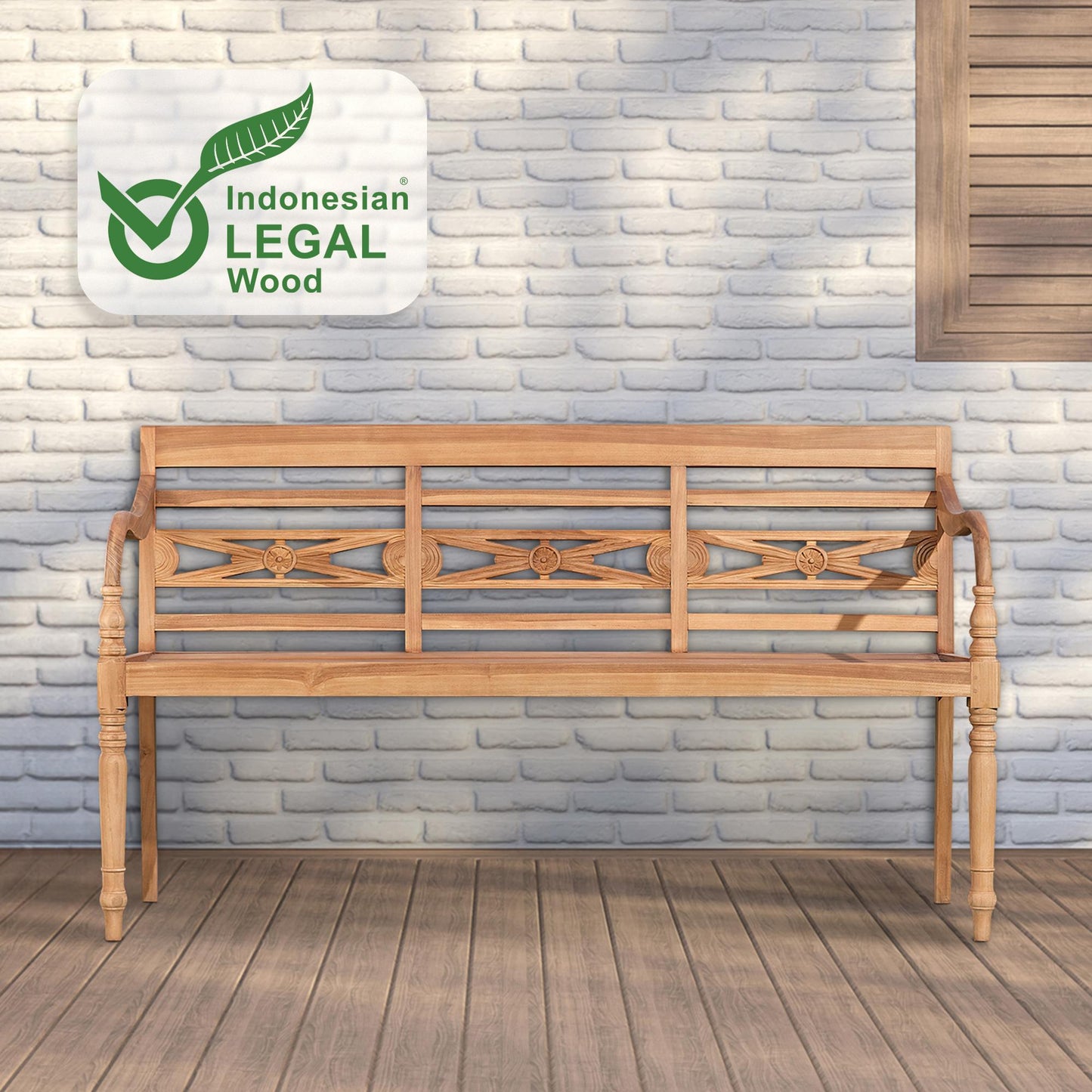 Teakbank MARYLAND V2 Massivholz Gartenbank Gartensitz Bank Holzbank Sitzbank NEU
