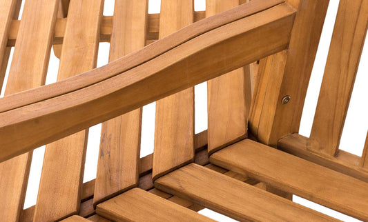Teakbaumbank Kenna halbrund  250 cm Wetterfeste Holzbank Ganzjährig