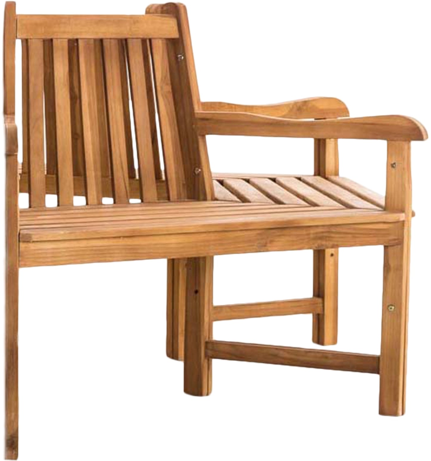 Teakbaumbank Kenna halbrund  250 cm Wetterfeste Holzbank Ganzjährig