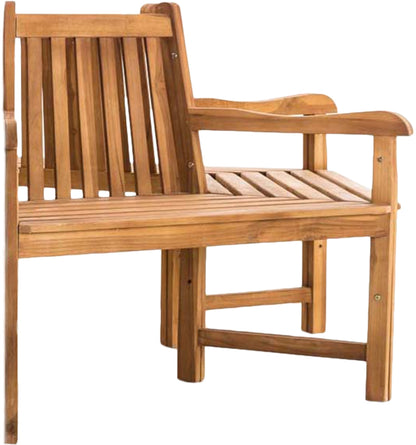Teakbaumbank Kenna halbrund  250 cm Wetterfeste Holzbank Ganzjährig