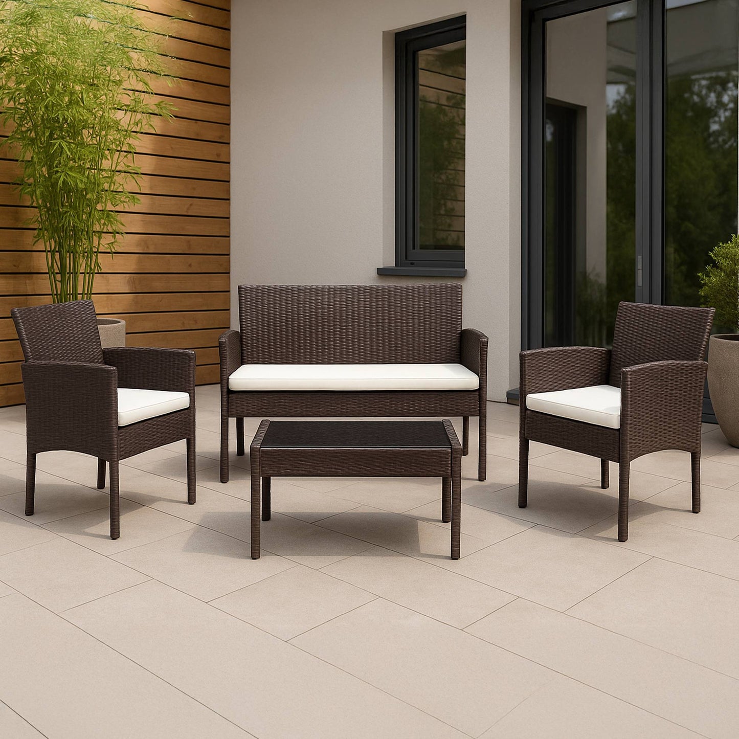 Polyrattan Sitzgruppe Ramunda braun