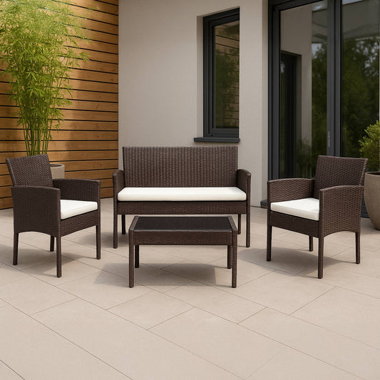 Polyrattan Sitzgruppe Ramunda braun