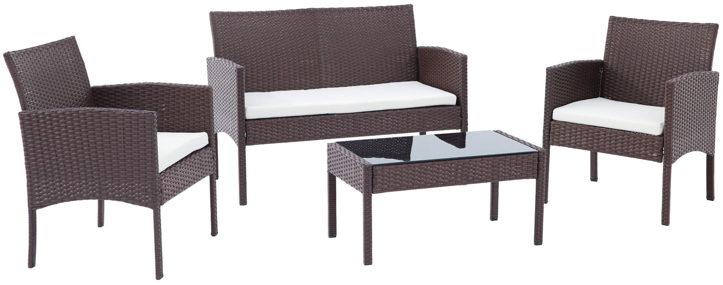 Polyrattan Sitzgruppe Ramunda braun