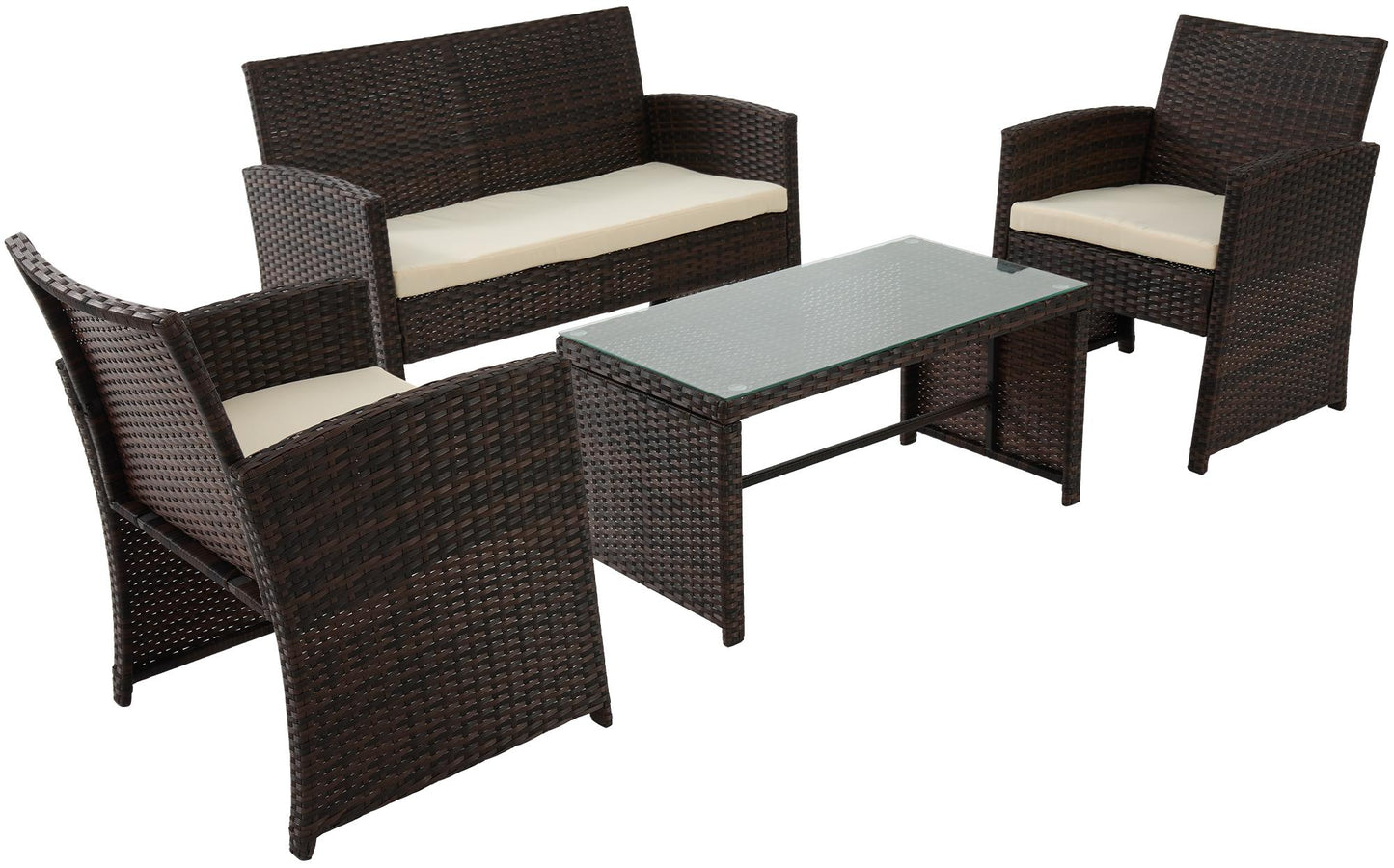 Polyrattan Sitzgruppe Toruba braun