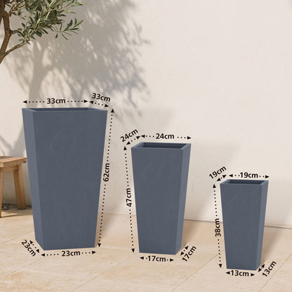 3er Set Pflanzkübel quadratisch 2