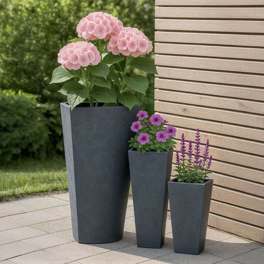 3er Set Pflanzkübel quadratisch 2