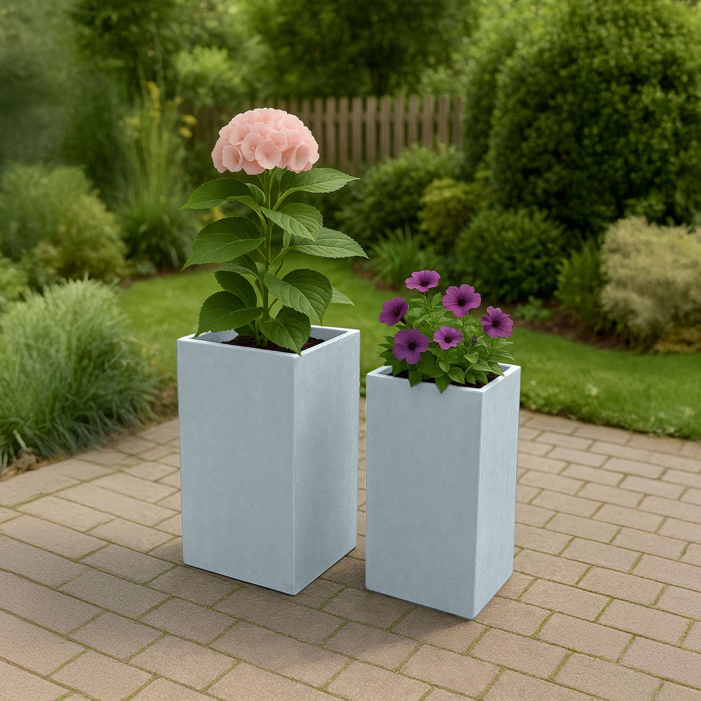 2er Set Pflanzkübel quadratisch 3