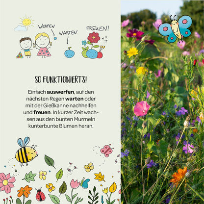 10x5 Blumenmurmeln im Tütchen – Danke