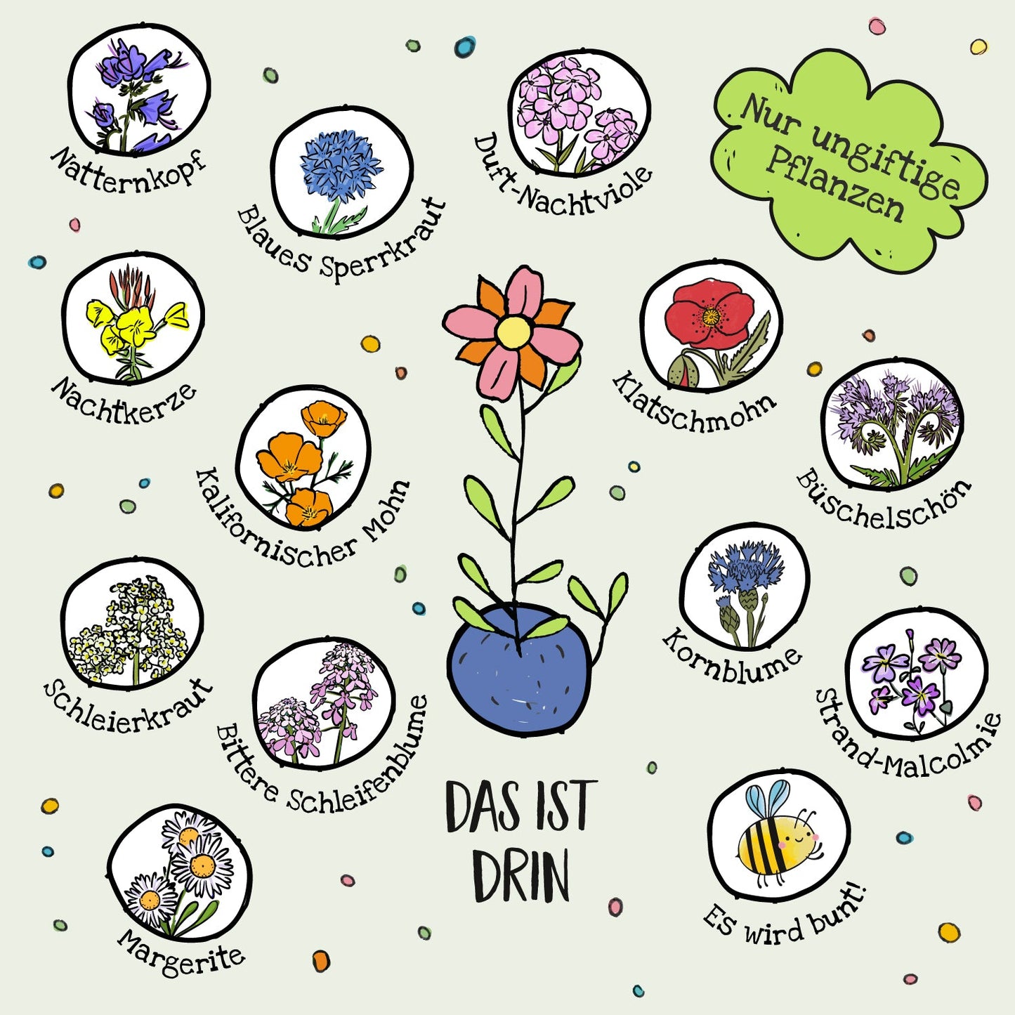 10x5 Blumenmurmeln im Tütchen – Osterdesign