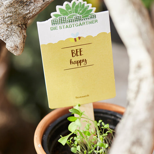 Saatgruß "Bee happy"