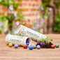 Dose mit 25 bunten Blumenmurmeln