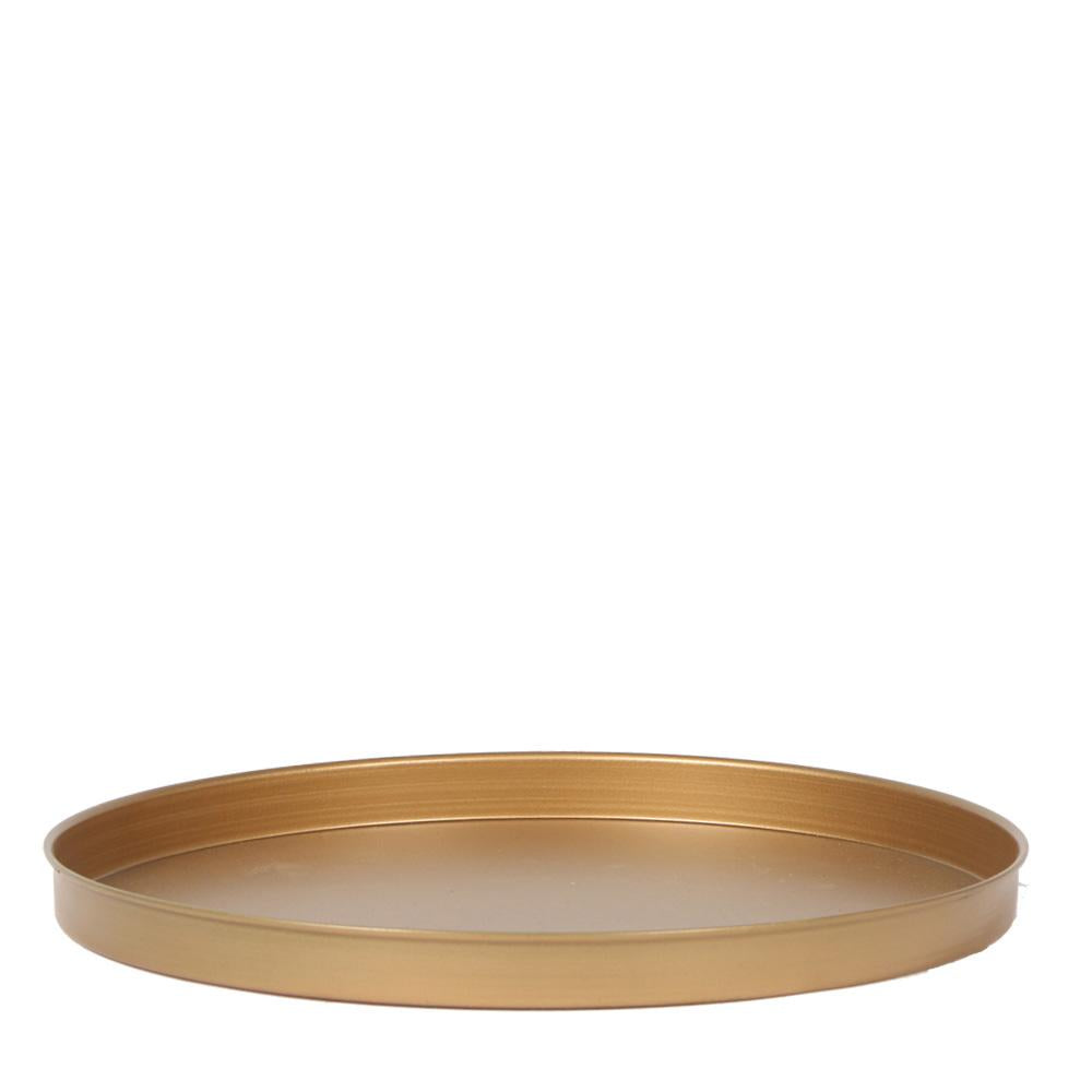Dekoratives Tablett – Rundes goldenes Tablett Ø30cm – Metalltablett im luxuriösen Design – Vielseitiges Deko-Accessoire für Pflanzen, Kerzen & Wohndeko – Stilvolle Ablage für Wohnzimmer, Esstisch & Anrichte