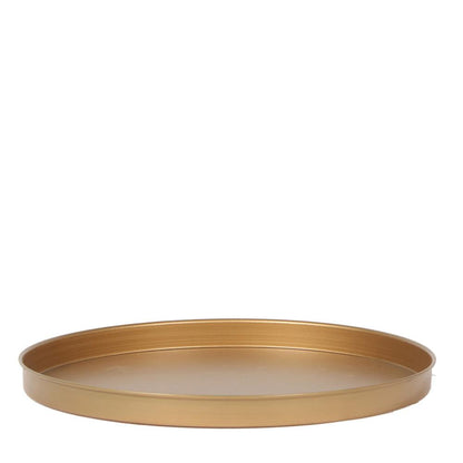 Dekoratives Tablett – Rundes goldenes Tablett Ø30cm – Metalltablett im luxuriösen Design – Vielseitiges Deko-Accessoire für Pflanzen, Kerzen & Wohndeko – Stilvolle Ablage für Wohnzimmer, Esstisch & Anrichte